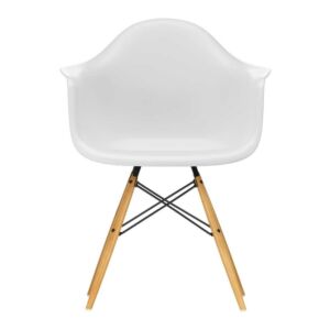 Vitra Eames DAW stoel met esdoorn goud onderstel-Cotton white