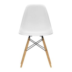Vitra Eames DSW stoel met esdoorn gelig onderstel-Cotton white