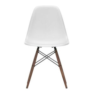 Vitra Eames DSW stoel met donker esdoorn onderstel-Cotton white