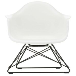 Vitra Eames LAR loungestoel met zwart onderstel-Wit