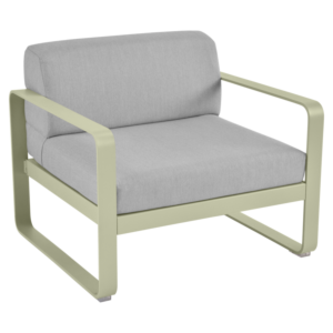 Fermob Bellevie fauteuil met flannel grey zitkussen-Willow Green