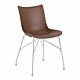 Kartell P/Wood stoel beuken-Donker hout-Chroom-43,5 cm