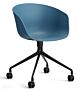 HAY About a Chair AAC24 bureaustoel - Zwart onderstel-Azure blue