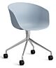 HAY About a Chair AAC24 bureaustoel - Chrome onderstel-Slate Blue