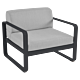 Fermob Bellevie fauteuil met flannel grey zitkussen-Anthracite
