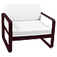 Fermob Bellevie fauteuil met off-white zitkussen-Black Cherry