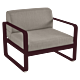 Fermob Bellevie fauteuil met grey taupe zitkussen-Black Cherry