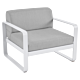 Fermob Bellevie fauteuil met flannel grey zitkussen-Cotton white