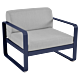 Fermob Bellevie fauteuil met flannel grey zitkussen-Deep Blue
