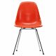 Vitra Eames DSX Fiberglass stoel met verchroomd onderstel-Red Orange