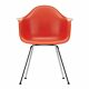 Vitra Eames DAX stoel met verchroomd onderstel-Poppy red