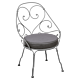 Fermob 1900 fauteuil met graphite grey zitkussen-Lapilli Grey