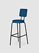 Puik Option Barstool barkruk Zithoogte 65 cm-Donker blauw-Ronde zit, vierkante rug