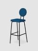 Puik Option Barstool barkruk Zithoogte 65 cm-Donker blauw-Vierkante zit, ronde rug
