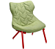 Kartell Foliage stoel-Frame rood-Trevira groen