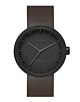 LEFF Amsterdam Tube horloge-Polsband bruin-Wijzerplaat zwart