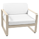 Fermob Bellevie fauteuil met off-white zitkussen-Nutmeg