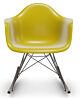 Vitra Eames RAR schommelstoel met zwart onderstel-Mosterd-Esdoorn donker