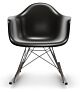 Vitra Eames RAR schommelstoel met zwart onderstel-Diepzwart-Esdoorn donker