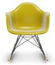 Vitra Eames RAR schommelstoel met zwart onderstel-Mosterd-Esdoorn goud