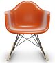 Vitra Eames RAR schommelstoel met zwart onderstel-Rusty oranje-Esdoorn goud