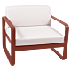 Fermob Bellevie fauteuil met off-white zitkussen-Red Ochre
