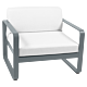Fermob Bellevie fauteuil met off-white zitkussen-Storm Grey