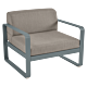 Fermob Bellevie fauteuil met grey taupe zitkussen-Storm Grey