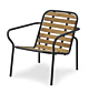 Normann Copenhagen Vig lounge stoel met hout-Black