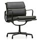 Vitra Aluminium Chair Black EA 208 Soft Pad stoel