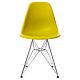 Vitra Eames DSR stoel met verchroomd onderstel-Mosterd geel