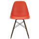 Vitra Eames DSW stoel met donker esdoorn onderstel-Poppy rood