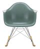 Vitra Eames RAR Fiberglass schommelstoel met verchroomd onderstel-Sea Foam Green-Esdoorn goud