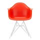 Vitra Eames DAR stoel met wit gepoedercoat onderstel-Poppy red