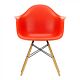 Vitra Eames DAW stoel met essenhout onderstel-Poppy red