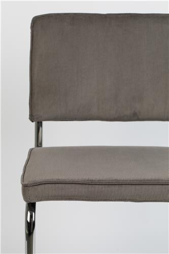 Zuiver Ridge Rib Brushed metal stoel-Grijs