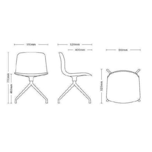 HAY About a Chair AAC10 zwart onderstel stoel-Melange Cream