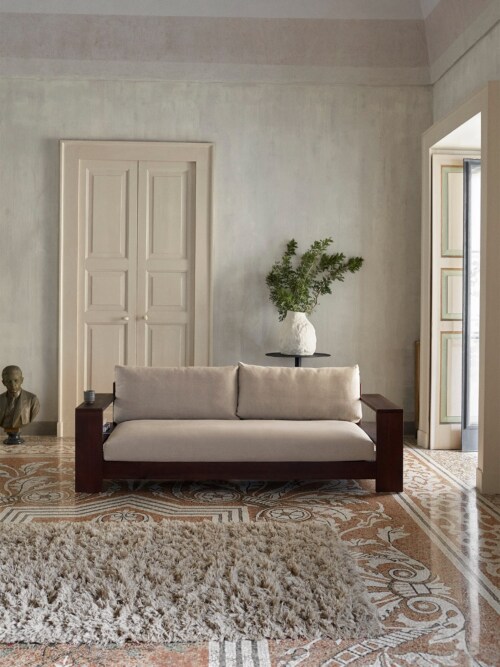 Ferm Living Edre Sofa Classic Linen - Dark Stained/Natural