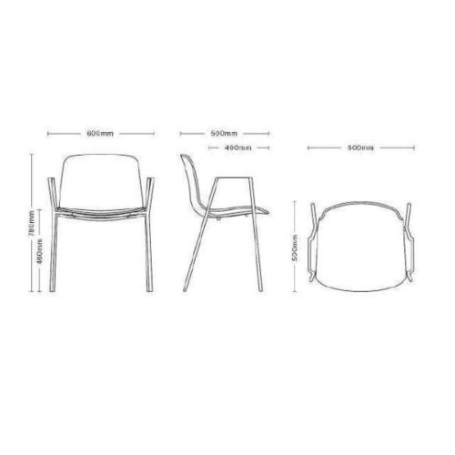 HAY About a Chair AAC18 zwart onderstel stoel-Wit