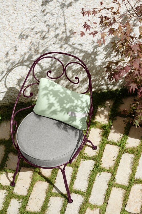 Fermob 1900 fauteuil met graphite grey zitkussen-Nutmeg