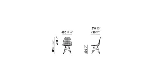 Vitra Eames Wire Chair DKR stoel-Zwart