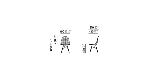 Vitra Eames Wire Chair DKW onderstel esdoorn stoel-Hopsak 66