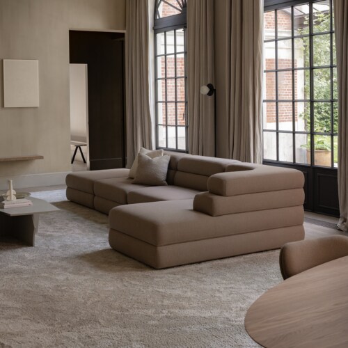 Studio HENK Layer sofabank-Chaise lounge links-Middengrijs