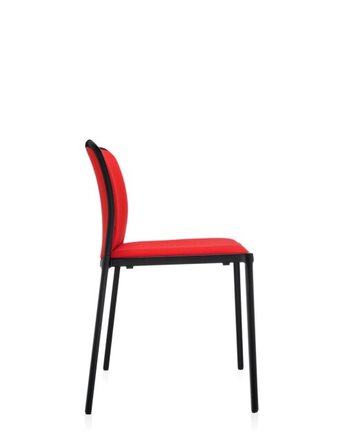 Kartell Audrey Soft zwart stoel-Rood-Zonder armleuning