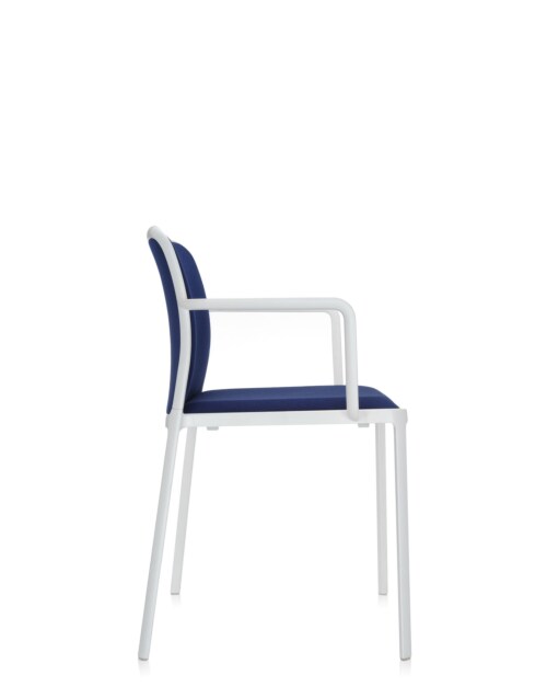 Kartell Audrey Soft wit stoel-Wit-blauw-Met armleuning