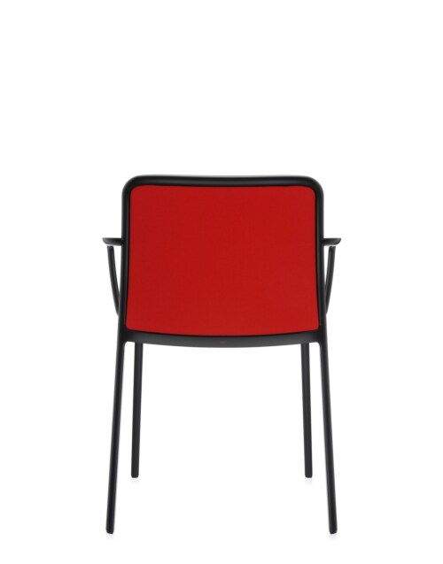 Kartell Audrey Soft zwart stoel-Rood-Met armleuning