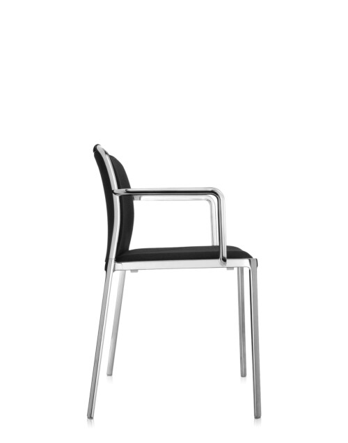 Kartell Audrey Soft aluminium stoel-Zwart-Met armleuning