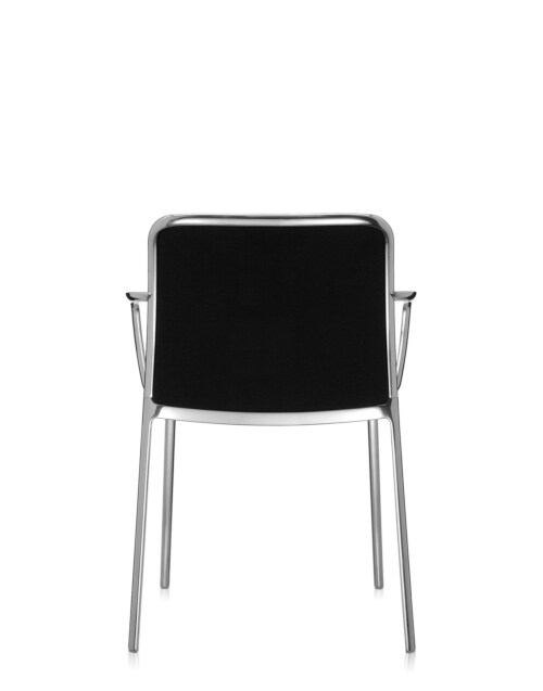 Kartell Audrey Soft aluminium stoel-Zwart-Met armleuning