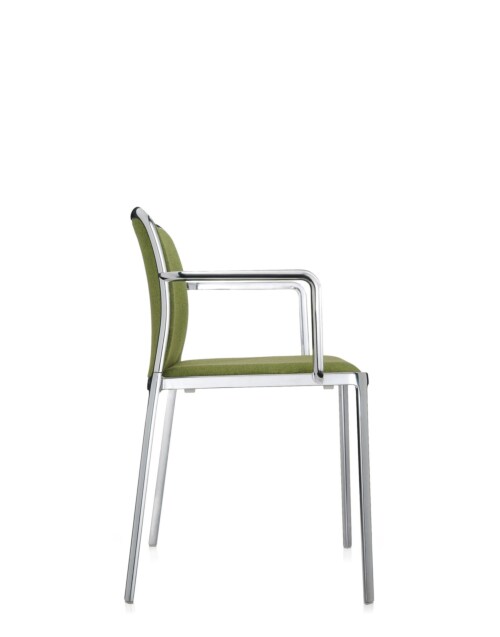 Kartell Audrey Soft aluminium stoel-Zuurgroen-Met armleuning