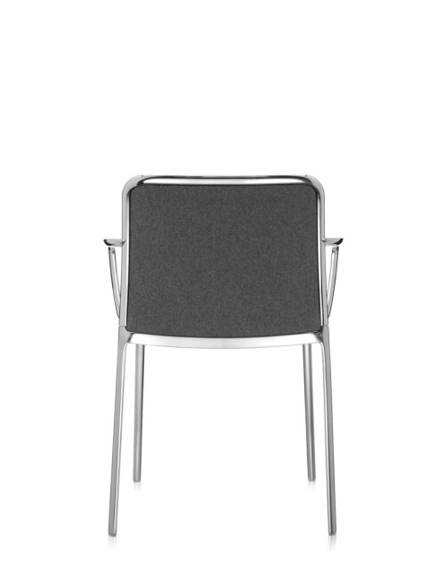 Kartell Audrey Soft aluminium stoel-Grijs-Met armleuning